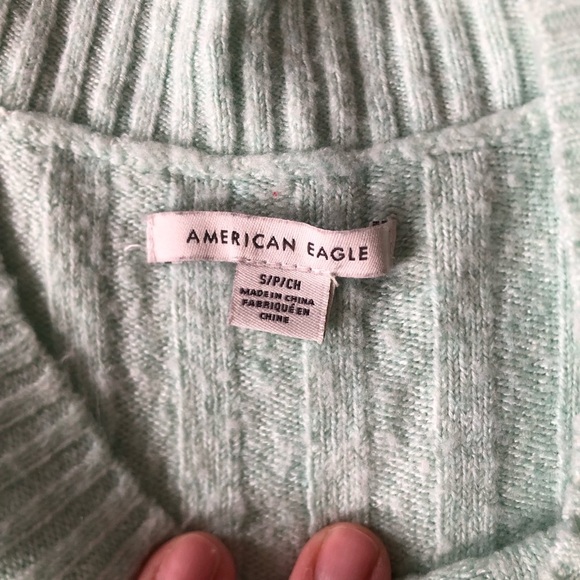 Mint Green Ribbed Mockneck Sweater - Picture 3 of 12
